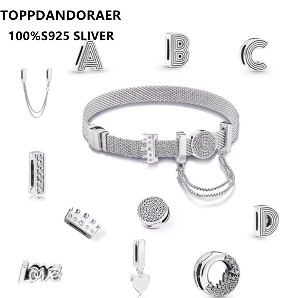 

Браслет из серебра 100% пробы с очаровательными бусинами