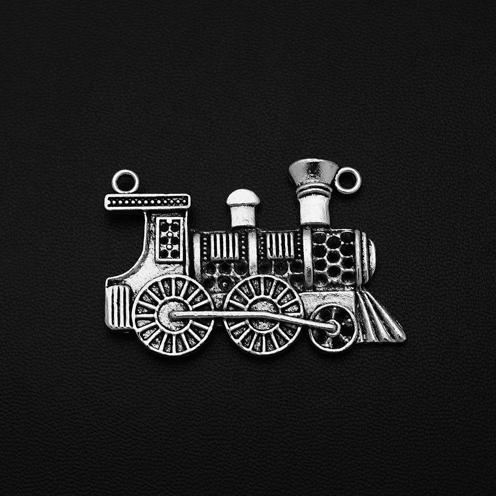 

2pcs/Lots 31x46mm Antique Silver Plated steam Train Connector Charms Trivel Pendants For Diy Creation Jewelry Making Accessories