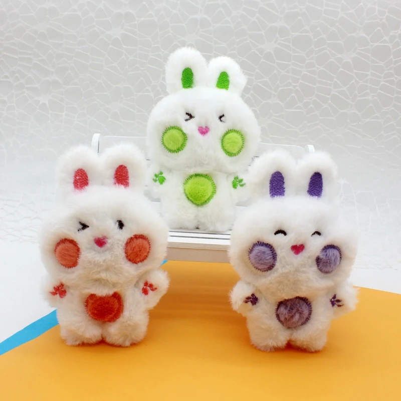 

Брелок для ключей в виде кролика, плюшевая игрушка, аксессуары для кукол, брелок для ключей в китайском стиле