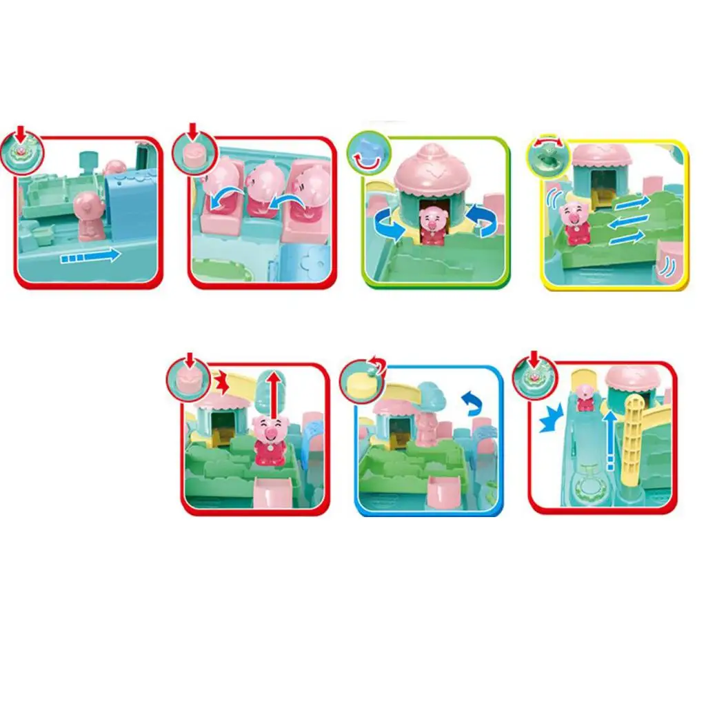 

Electric Multifunctional Pig Adventure Electronic Track Set kids children toy Play Activity Fillers