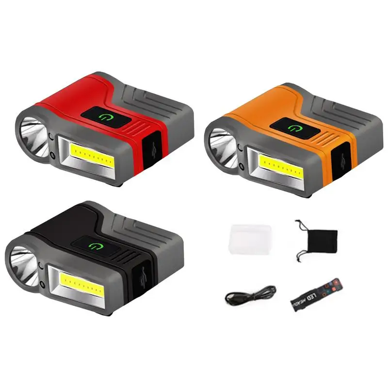 Индукционный прожектор COB налобный фонарь светодиодный фонарик с зажимом для