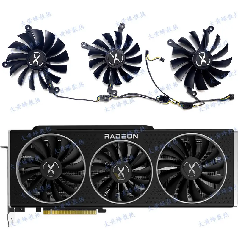Новый охлаждающий вентилятор для видеокарты XFX RX6800 6800XT Speedster MERC/SWFT