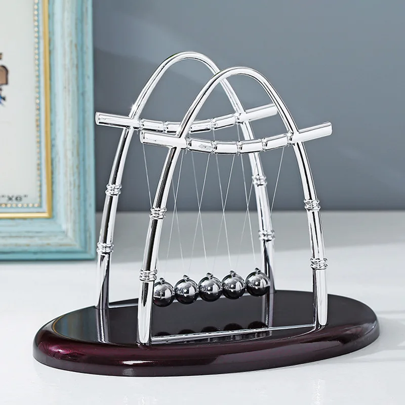 

Large Newton Cradle Balance Balls Physics Science Craft Chaos Mechanics Pendulum Kid Early Educational Fun Toy Desktop Decor