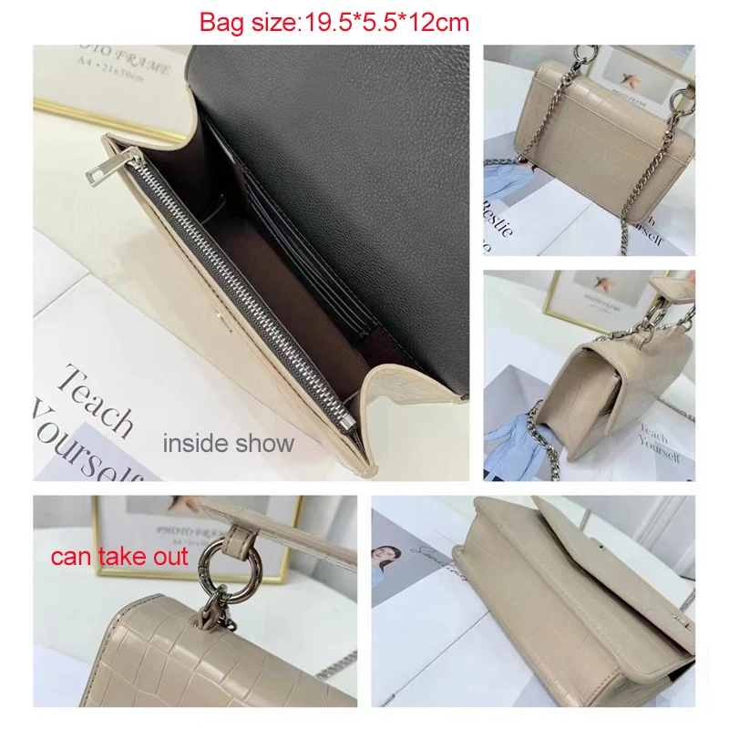 Fashion Lady Crocodile Leather Bag Tote Cow Split Leather Shoulder Bag Luxury Design Small Tote Purse Handbag