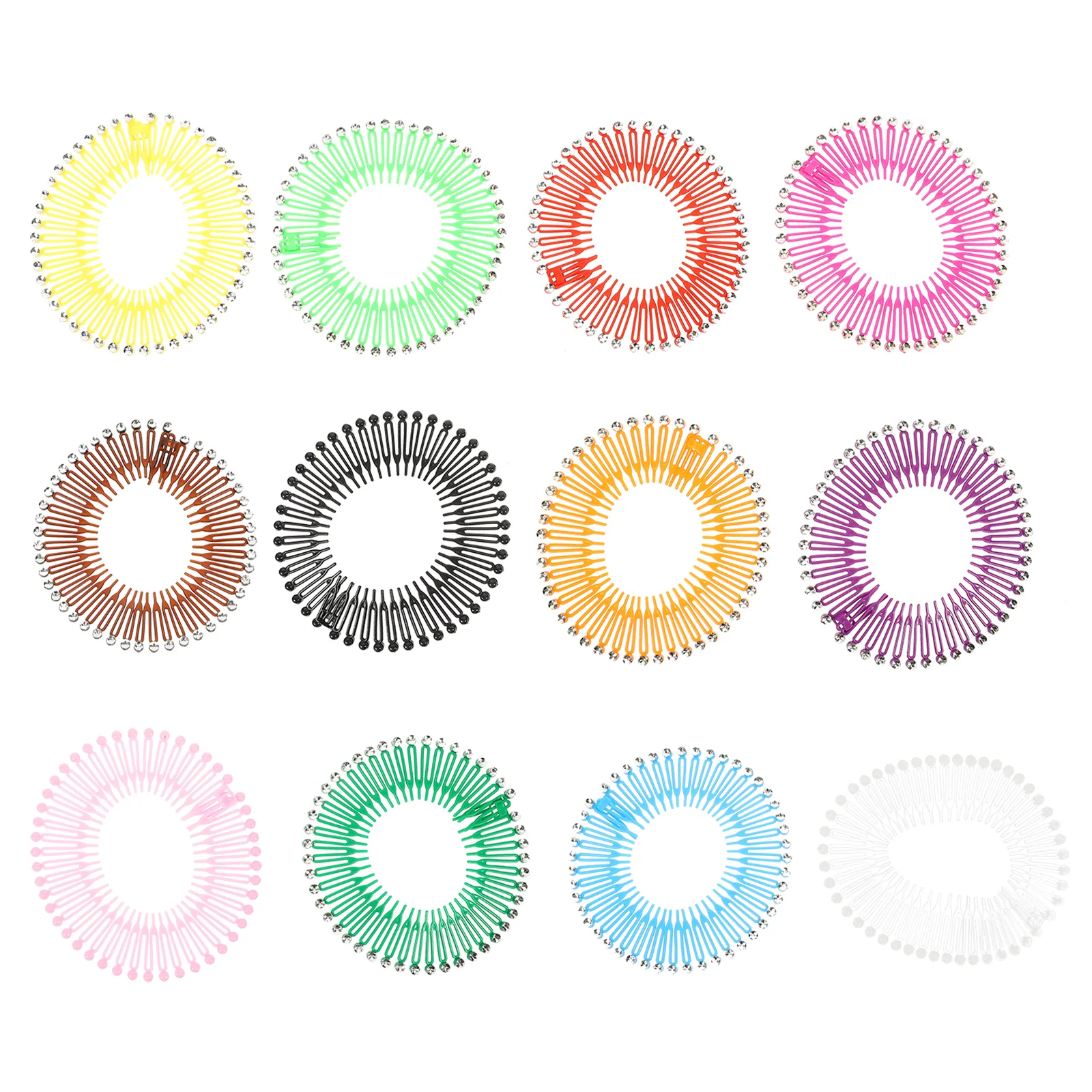 

Comb Hair Headband Stretch Circle Circular Flexiblefull Combshairband Headbands Women Head Spring Teeth Natural Stretching Band