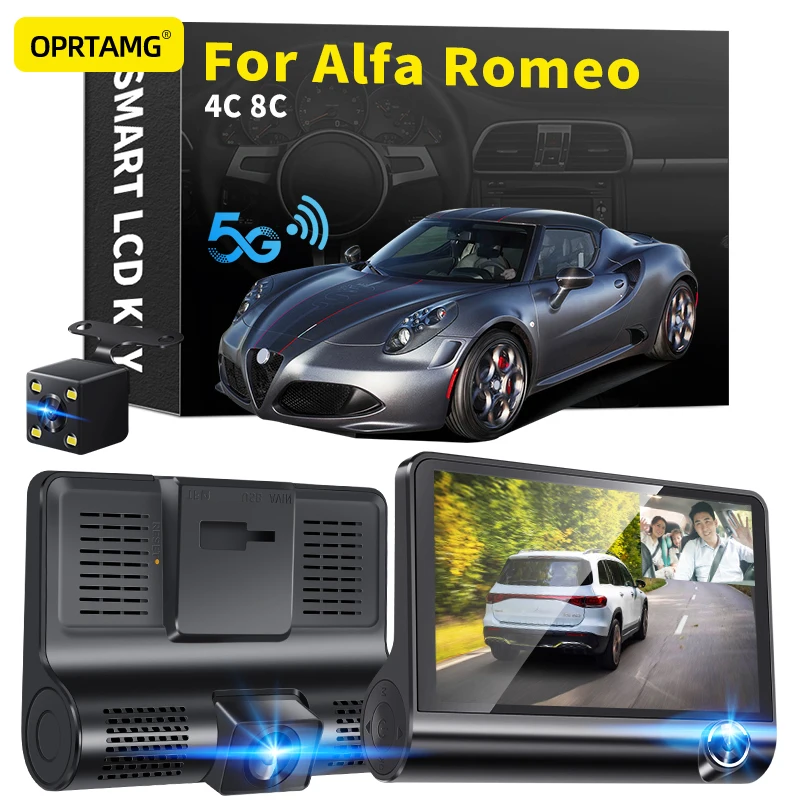 

Видеорегистратор OPRTAMG, 3 камеры, объектив 4,0 дюйма 1080P, видеорегистратор для Alfa 4C 8C 1994 1995 1996 1997 1998-2018 2019 2020 2021 2022