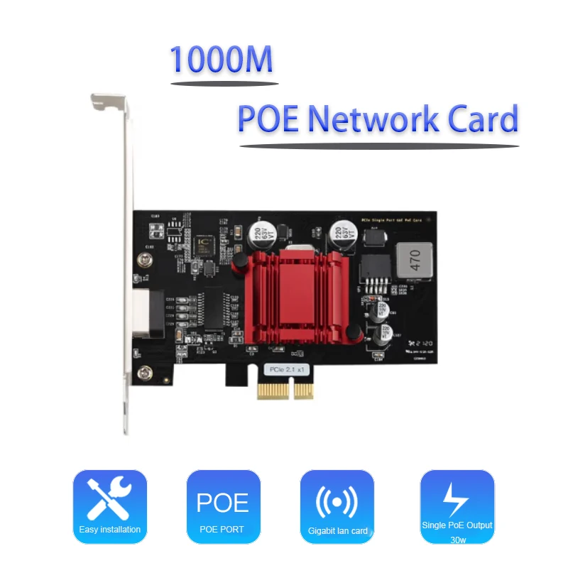 Fast Ethernet for Desktop Intel/I210 PCIe Server Adapter RJ-45 LAN Adapter gaming adaptive POE Gigabit Network Card PCI Express