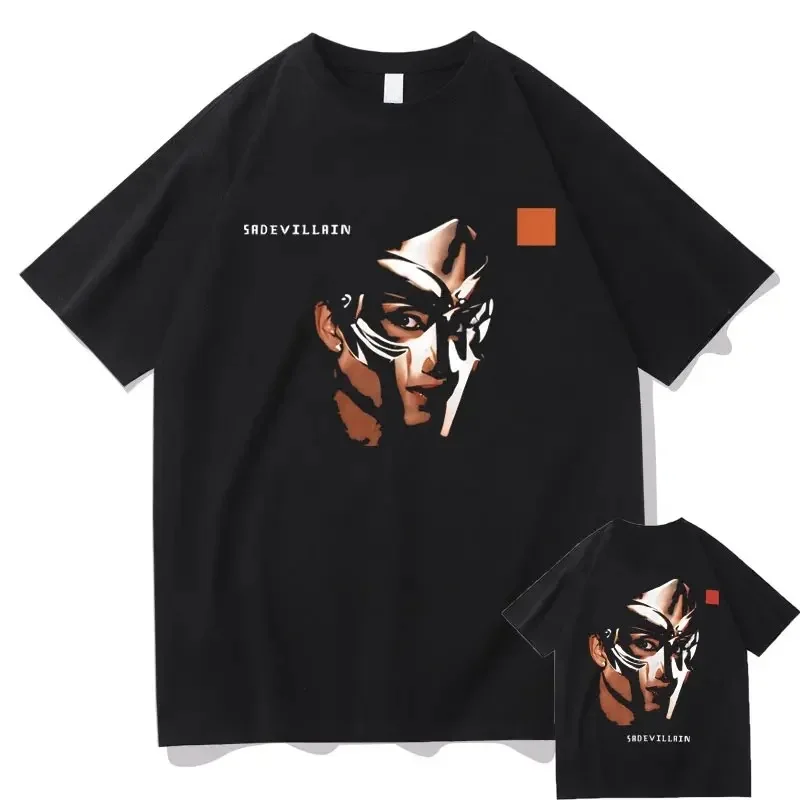 Футболка мужская оверсайз в стиле хип-хоп с принтом металлической маски