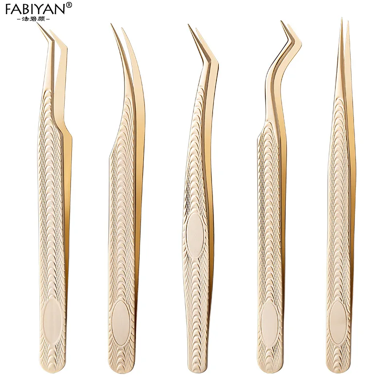 

Eyelash Grafting Tweezers Lashes Extension Picking Clip Stainless Steel Makeup Tools Curved Straight