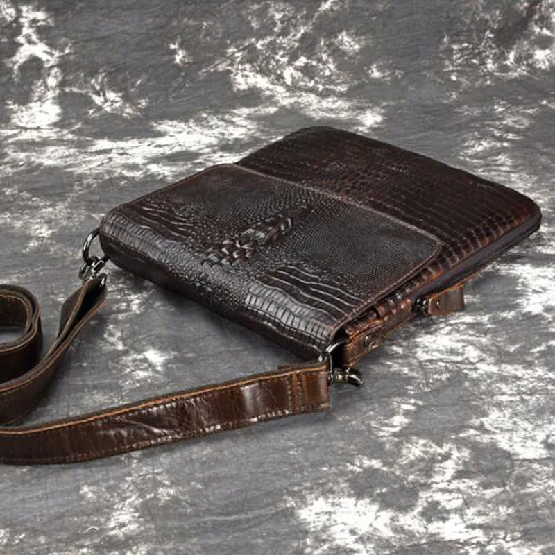 Сумка на плечо мужская из натуральной кожи саквояж кросс-боди воловьей с