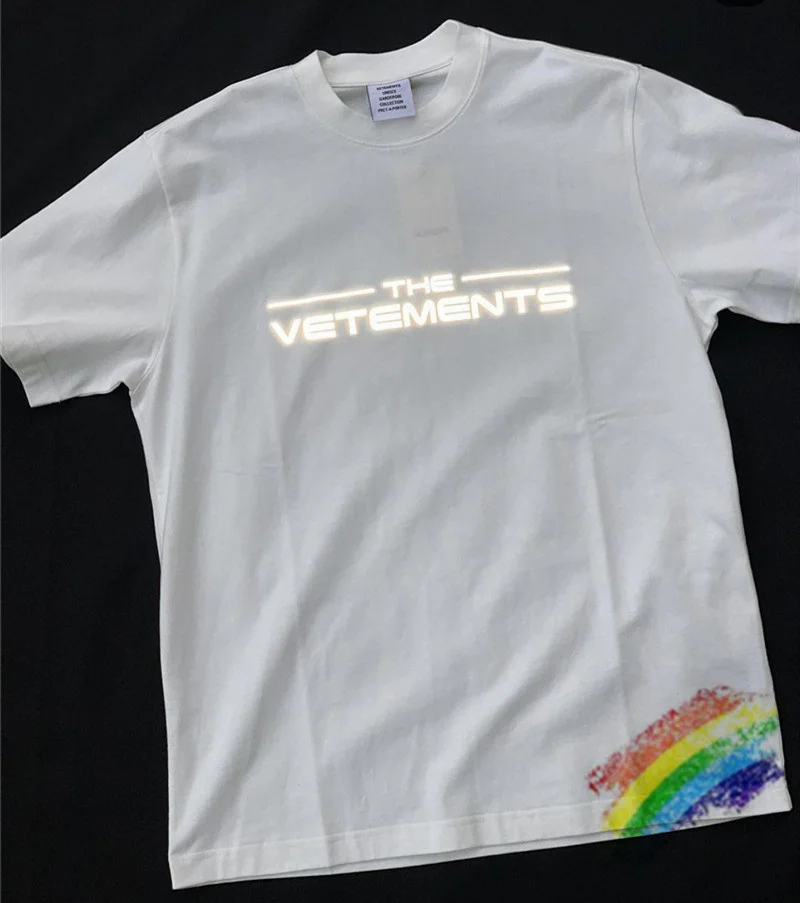 

Reflection VETEMENTS T-Shirt 2021SS Men Women Vetements T-shirt VTM Tee Textile Marking Short Sleeve Tops