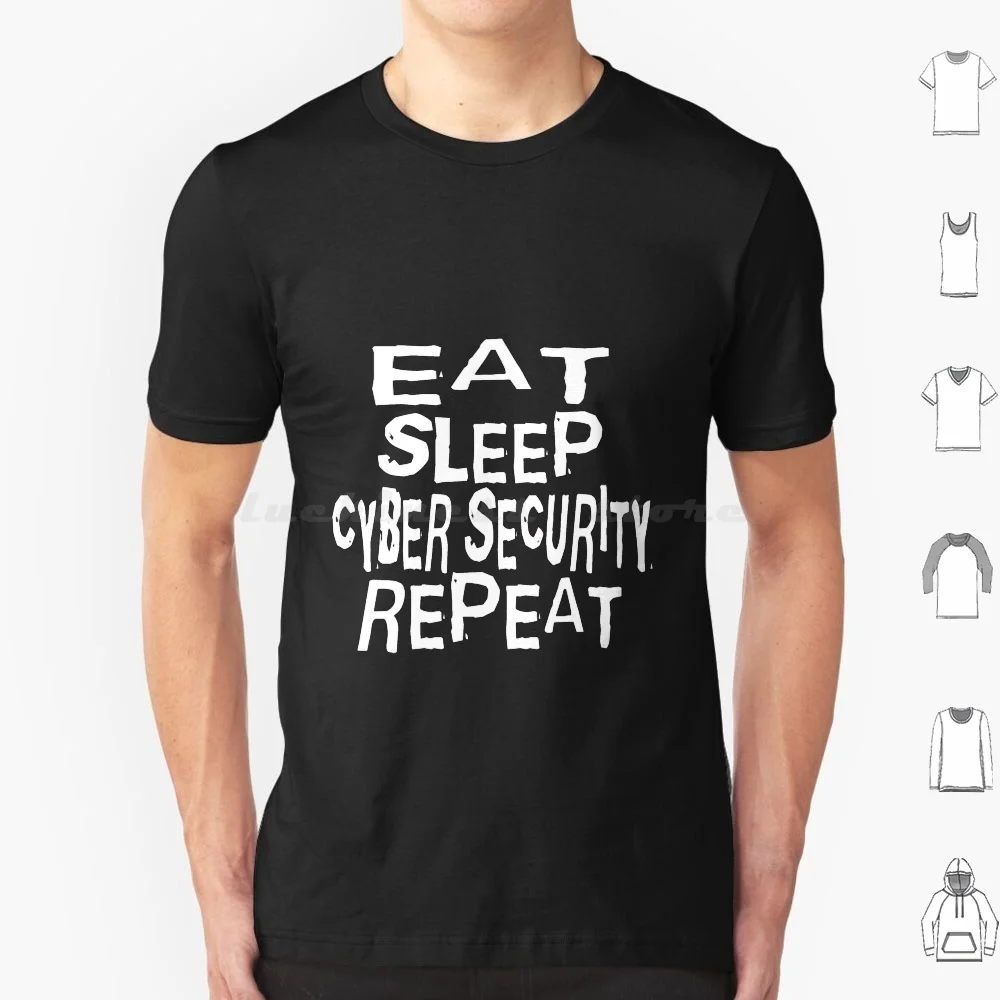 Фото Футболка с надписью «Eat Sleep Cyber Security» для мужчин и женщин №1