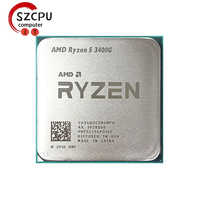 AMD Ryzen 5 3400G R5 3400G 3.7 GHz Used Quad-Core Eight-Thread 65W CPU Processor YD3400C5M4MFH Socket AM4 1