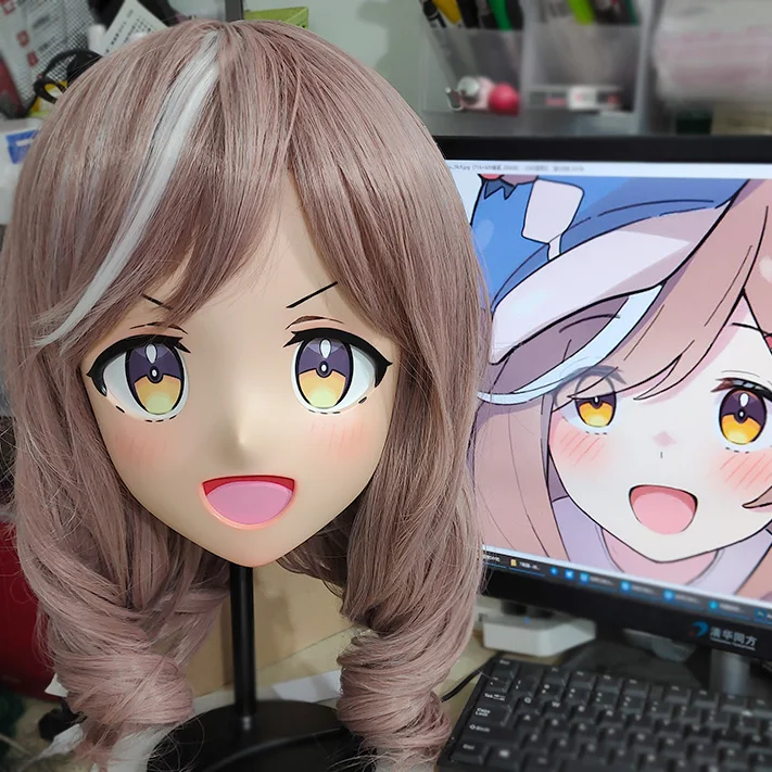 

(KMY154)Customize Character Female/Girl Resin Kig Full/Half Head With Lock Anime Cosplay Japanese Animego Kigurumi Mask