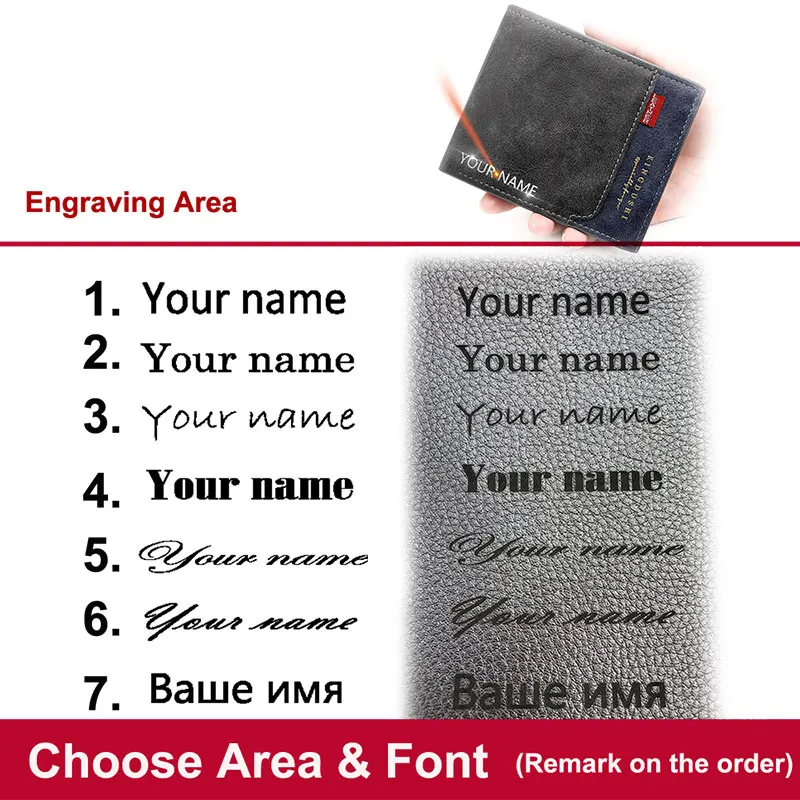 Индивидуальные мужские кошельки с бесплатным именем Новые короткие Роскошные