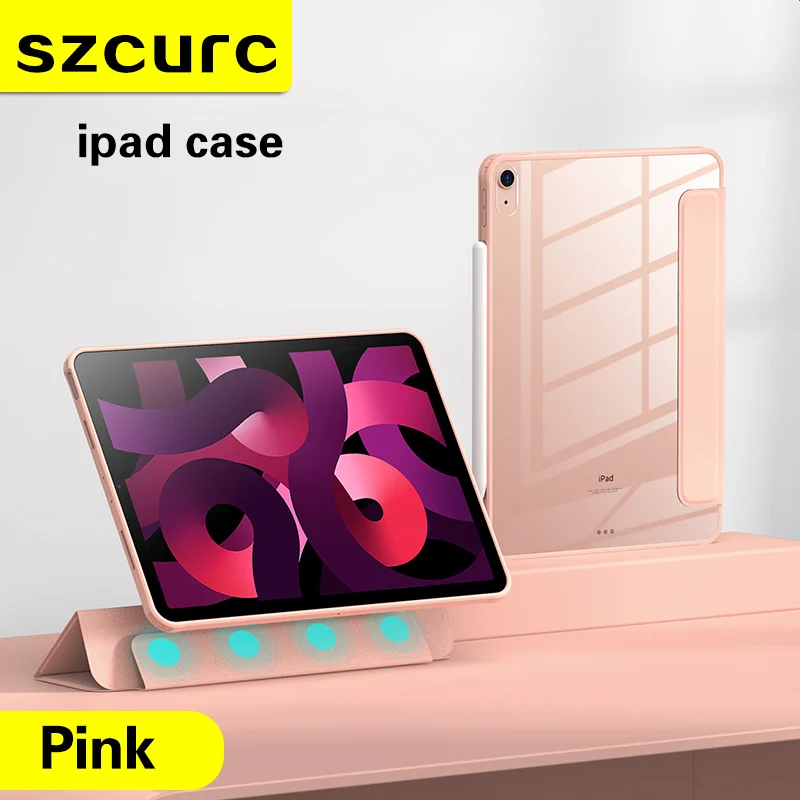 

ipad2021 protective case three fold 2020pro11 inch new Apple tablet mini6 silicone soft magnetic suction bendproof Air4