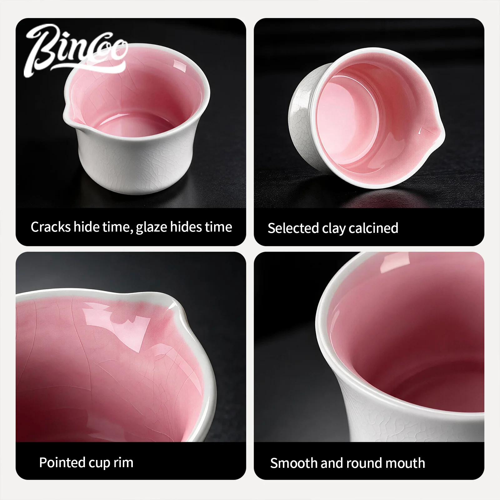 Фото Керамическая чашка для эспрессо Bincoo Ice Crackle, 90 мл – емкость для капельного кофе, мерная чашка в унциях, мини-кружка для молока и сливок. №2