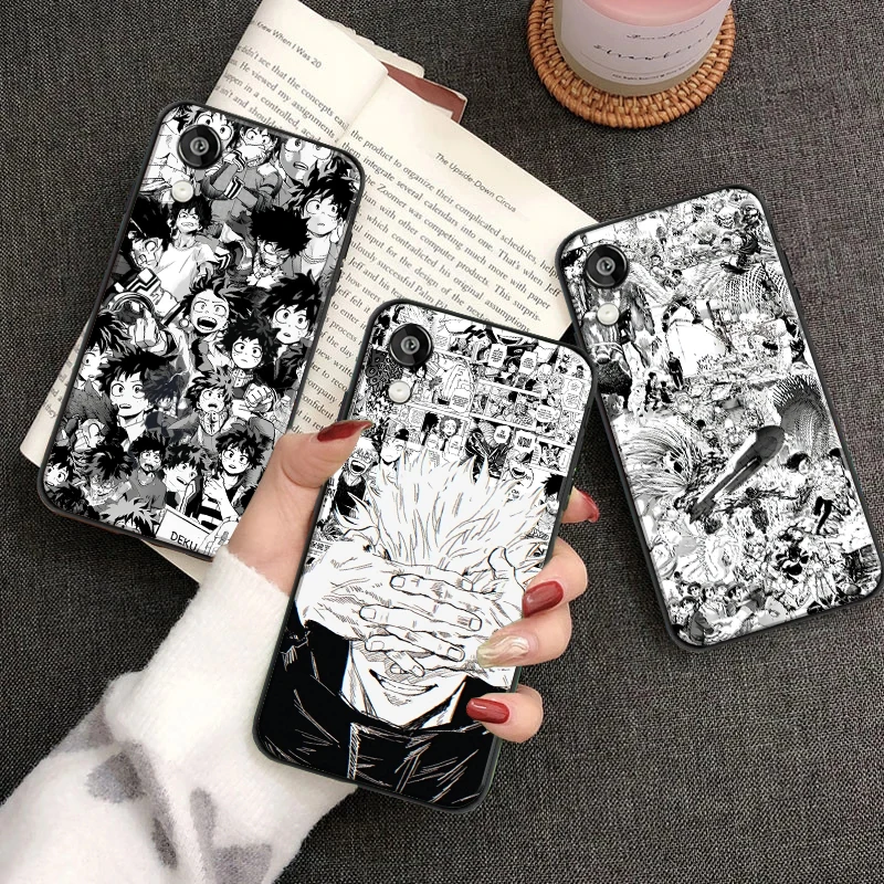 

Cartoon Anime For Huawei Honor 10 9 Lite 10i Phone Case Protect Liquid Silicon Black Soft Funda Coque