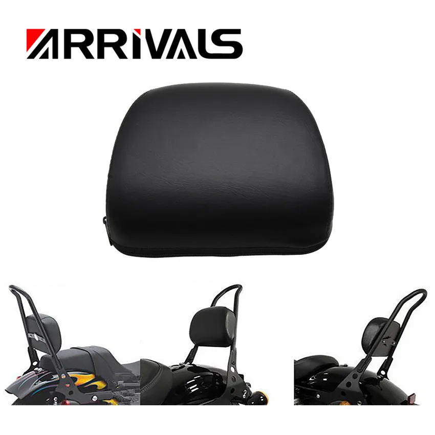 New PU Leather Universal Motorcycle Backrest Sissy Bar Back Rest Cushion Pad Seat Cover For Harley 883 1200 48