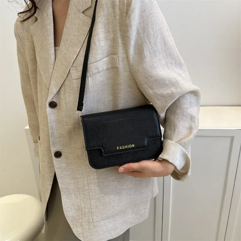Fashion Luggage & Bags Women's Handbags Shoulder High Quality Retro Square Casual Black PU Waterproof Business Bolsa Feminina