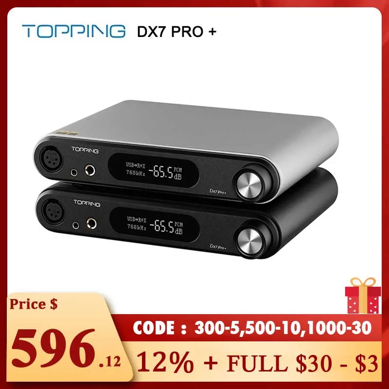 

TOPPING DX7 PRO+ DAC&Headphone Amplifier LDAC Hi-Res Audio ES9038PRO Decoder Support up to DSD512&PCM768kHz