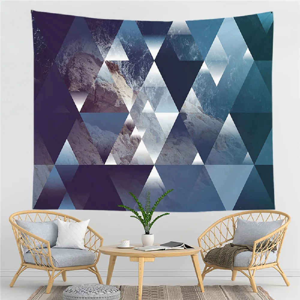 

Triangle Tapestry Psychedelic Hippie Mandala Bohemian Colorful Print Pattern Tapestries Bedroom Living Room Decor Wall Hanging
