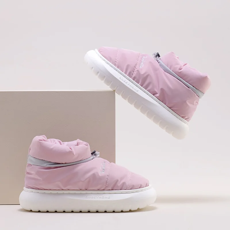 

Зимние Модные индивидуальные теплые женские хлопковые тапочки Симпатичные розовые домашние простые Стильные мягкие уличные зимние сапоги на толстой подошве из ЭВА