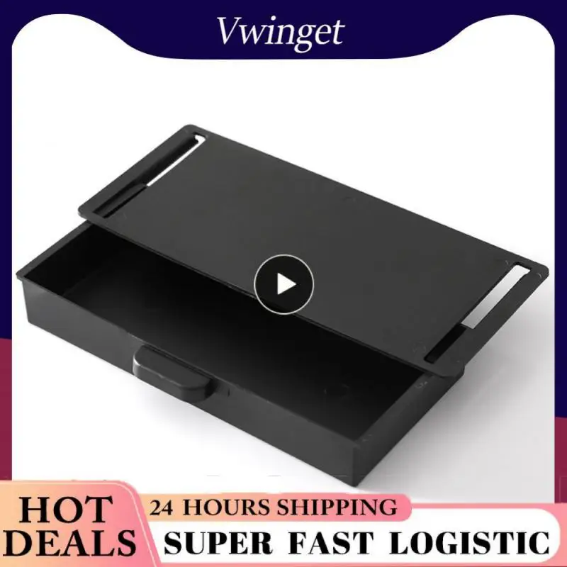 

Pen Case Under Desk Stand Plastic Drawer Box Desk Organizers Storage Drawer Self-adhesive Stationery Storage Box