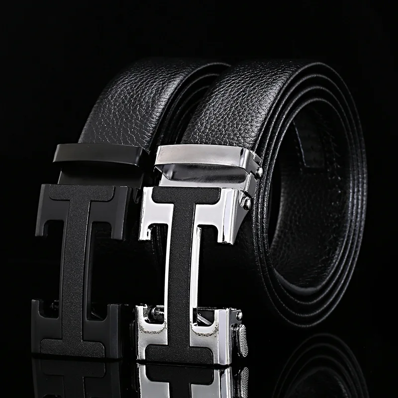 

Genuine Leather Belts For Men 2022 High Quality Fashion Business Black Automatic Buckle Strap Male Jeans Cowboy Casual Belt R624