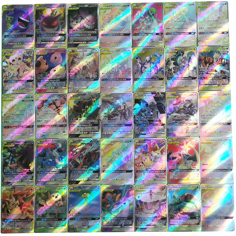 

New Pokemon VMAX GX Basic V Card Entertainment Collection Board Game Battle Card Spanish Pokemon Flash Rainbow Card Kid Toy Gift