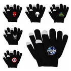 Детские перчатки Marvel Мстители мультфильм Человек-паук вязаные зимние варежки Халк капюшон Американский студент перчатки для экрана сохраняют тепло