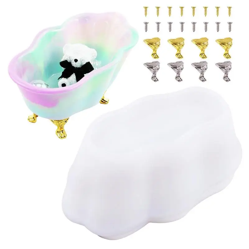 

Bathtub Soap Dish Resin Molds Storage Box Silicone Molds Set For Epoxy Resin DIY Epoxy Resin Molds For Resin Casting Resin Molds