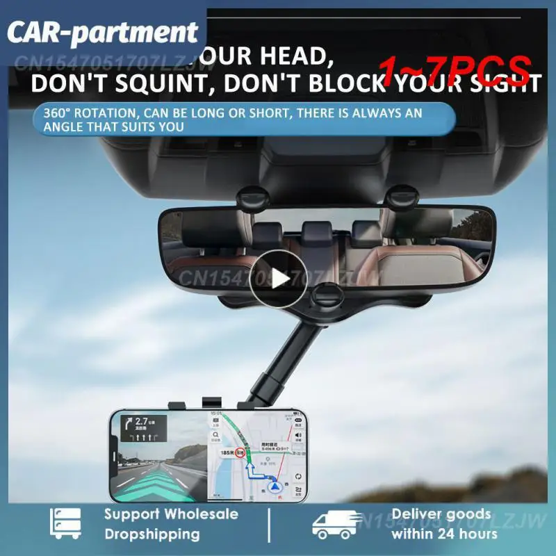 

1 ~ 7 шт. держатель для телефона на зеркало заднего вида для автомобильного телефона и GPS крепление универсальное вращение на 360 ° регулируемый Телескопический автомобильный держатель для телефона