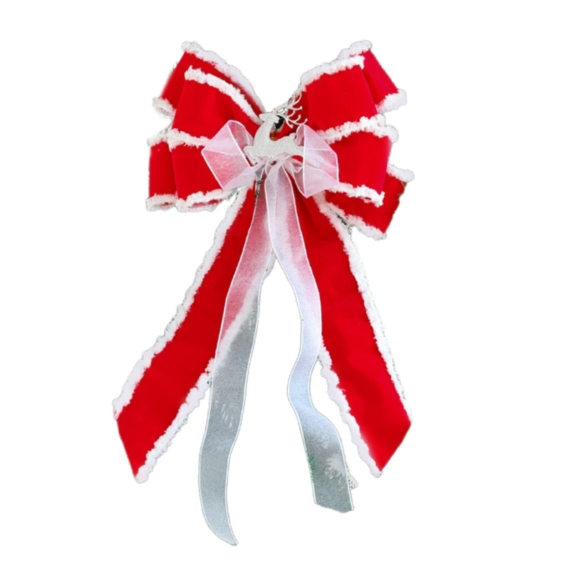 

Рождественский бант, Вельветовая ткань, декоративное украшение, подвеска для фестиваля, праздника, вечеринки, декоративные принадлежности 124E