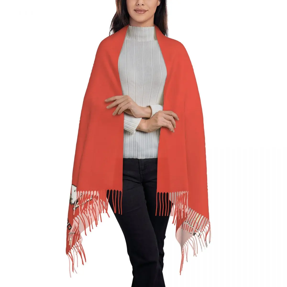 MINISO Sanrio Snoopy Рождественский шарф Женские головные уборы Шарфы с длинной кисточкой