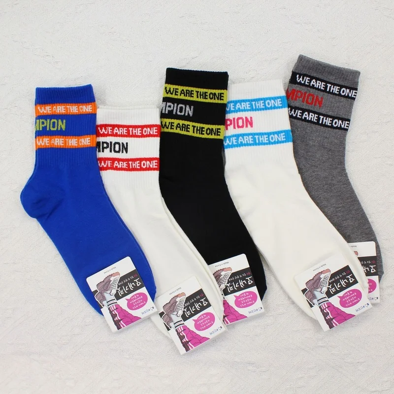 

Cartoon Women Socks Letter Cotton Sock Lovely Ladies Solid Color Unisex High Casual Sox Girls Spring Autumn Trendy Calcetines