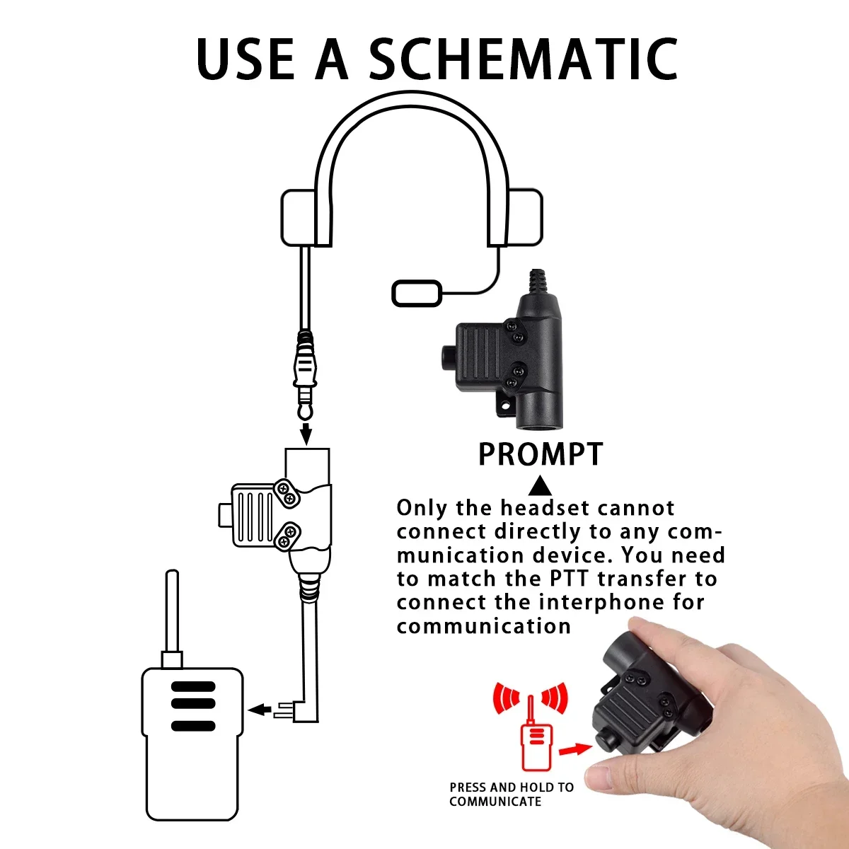 Тактический U94 PTT 7 0 кабельный штекер адаптер для гарнитуры рации TYT F8 аксессуары