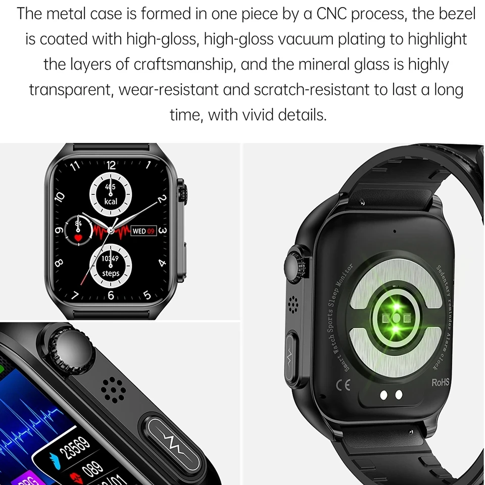 2023 New ECG+PPG Smart Watch Men Health Blood Oxygen Heart Rate Blood Pressure Fitness Sports Watches IP68 Waterproof Smartwatch images - 6