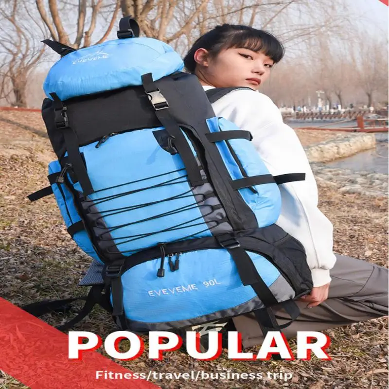 

Scratch Resistant Mountaineering Bag Breathable Mesh Outdoor Bag Large Capacity Climbing Bag Hiking Backpack Anti-theft Buckle