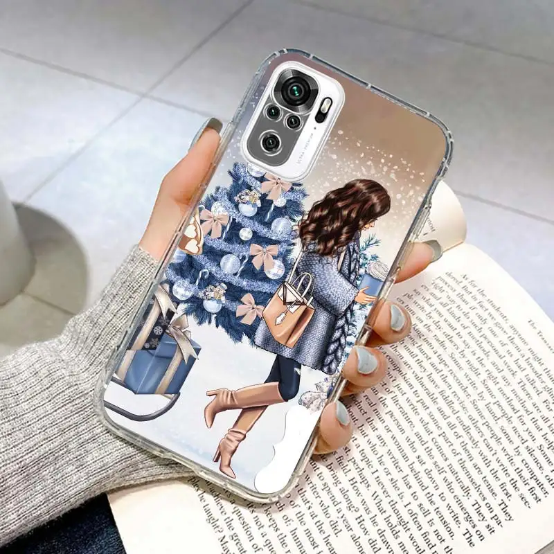 Рождественский художественный чехол для телефона девушек Xiaomi Redmi Note 12 11 11S 11T 11E 10
