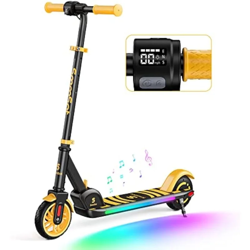 

Электрический скутер Apex для детей в возрасте 8 + 130 Вт, музыкальный динамик с Bluetooth, 5/8/10 миль/ч, 60 минут езды, красочное освещение