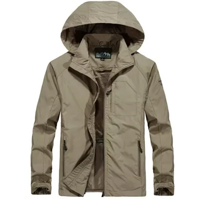 

New2022 Autumn Men's Thin Jacket Male Casual Overcoat Tactics Windbreaker Jacket Mens Waterproof Breathable Hooded 6XL,TA205