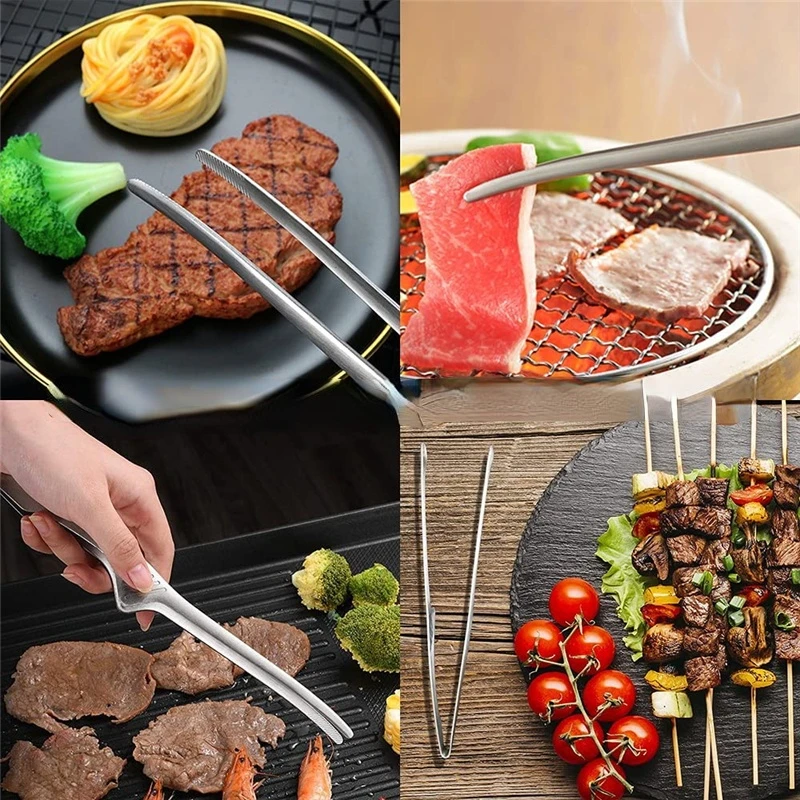 

Outdoor Grilling Non-Stick Steak Clamp Baking Tool BBQ Food Tongs Barbecue Clips Stainless Steel Kitchen Accessories Cooking
