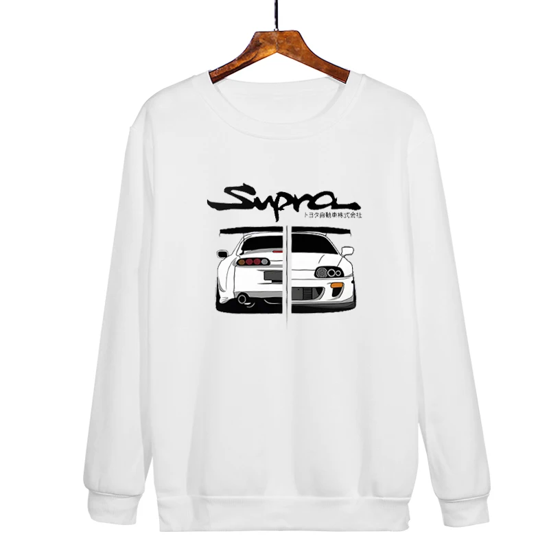 Anime Initial D Toyota Supra Hoodies Loose Casual Long Sleeve Men  Manga Print Japanese Style Casual Sweatshirt