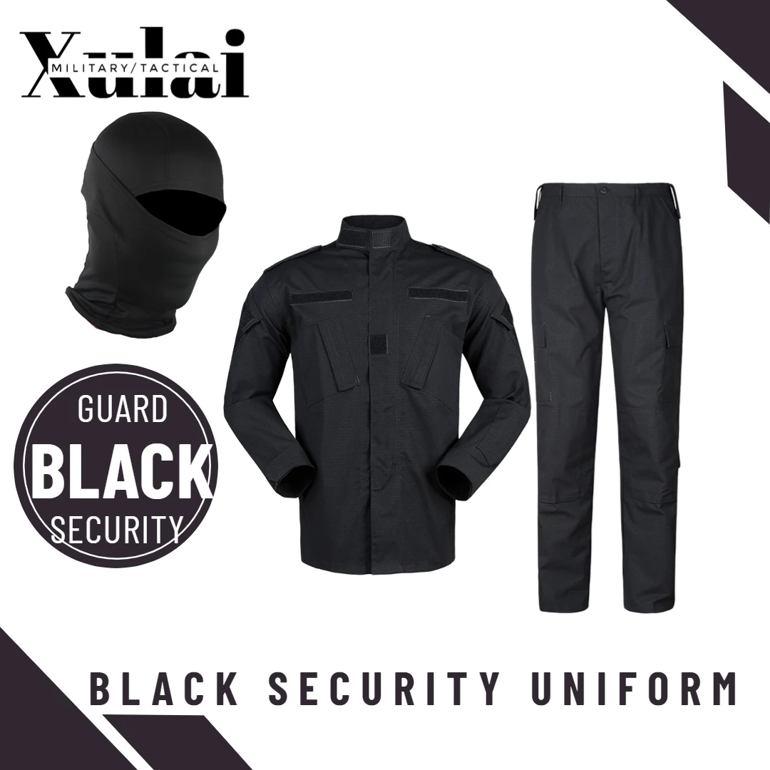 Men's Sets Collocation Black Police Uniform ACU Ribstop police uniforms security uiforms With police uniforms security guards ha