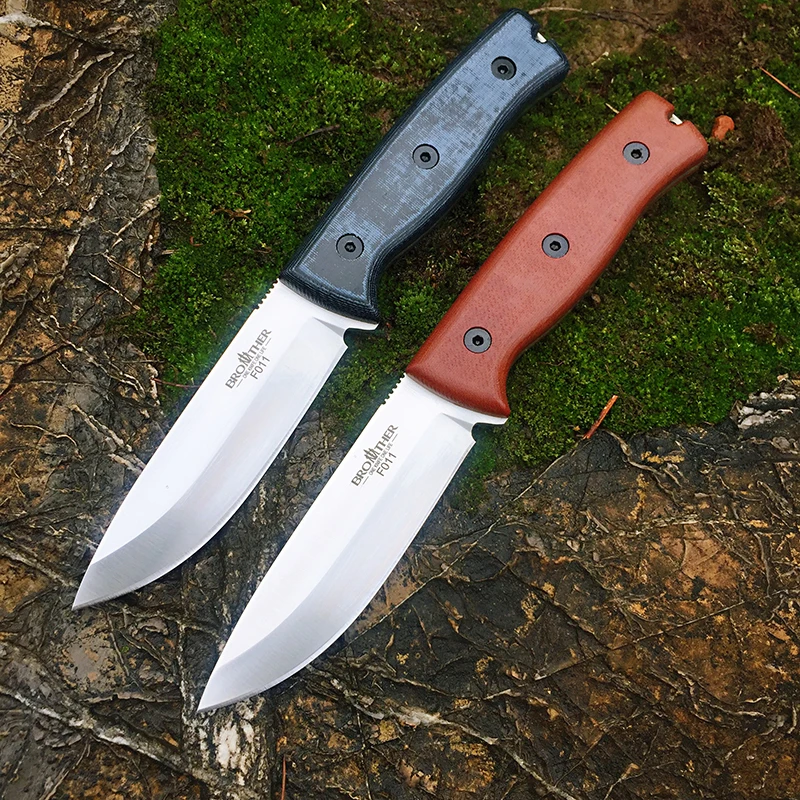 Фото Нож Brother F011 Bushcarft D2, охотничьи ножи, каменная мойка, ручки Micarta, острое фиксированное лезвие, рыболовный уличный нож №1