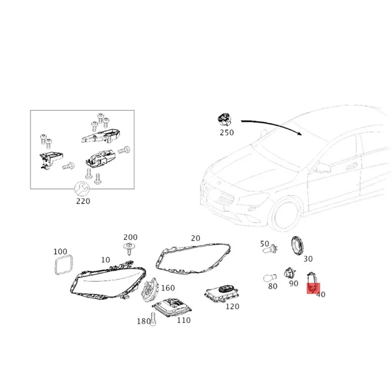Блок управления светодиодным модулем правой фары A1769066600 для Mercedes A-Class W176 CLA C117 12-18