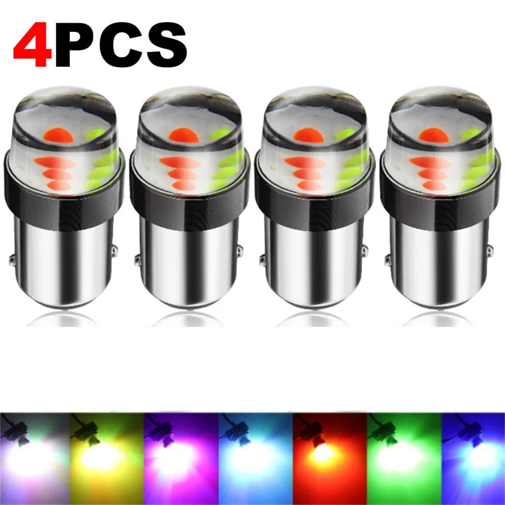 

4pcs 1157 BAY15D COB LED Strobe Light Bulbs RGB LED Strobe Light Car Tail Brake Light Signal Bulbs Auto Accessories Brake Light
