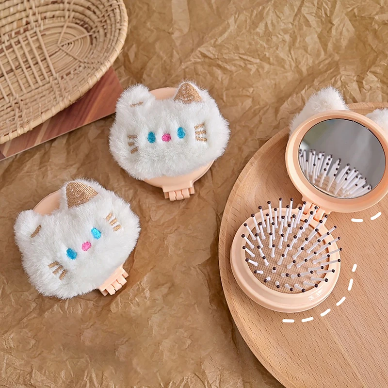 Портативная антистатическая пластиковая щетка для волос девочек с функцией