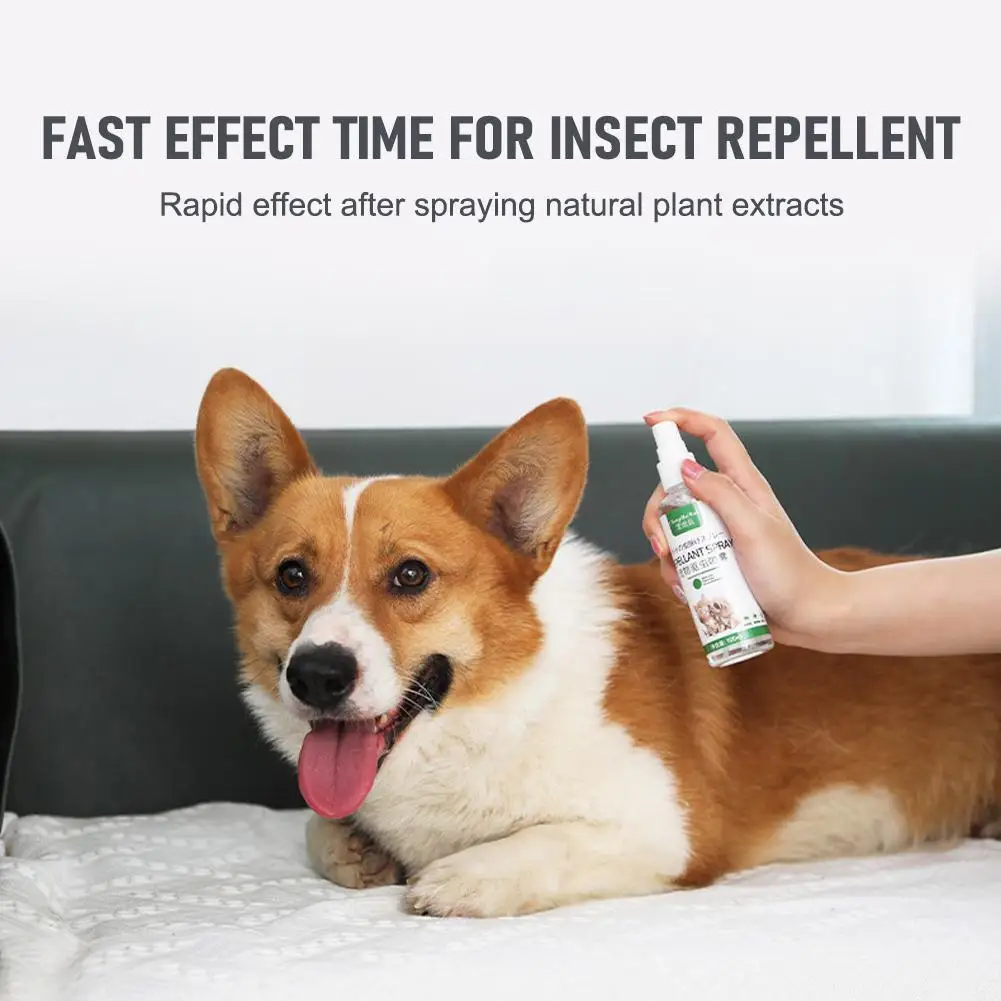 

100ml Pet Flea Spray Universal Cat Dog Tick Flea Killer Remover Stain Lice Safe Repellent Pet Odor Insect Effective A7X1